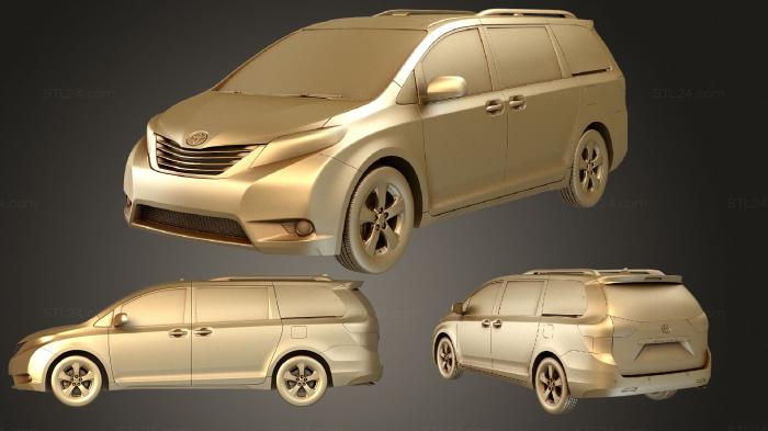 Автомобили и транспорт (Toyota Sienna 2011, CARS_3690) 3D модель для ЧПУ станка